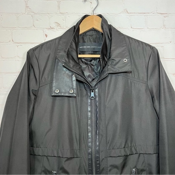 Andrew Marc New York Jacket Mens Large Black Chore Barn Quilted Lined - Picture 2 of 13